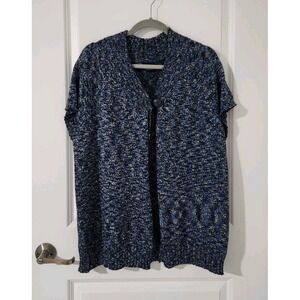 Gloria Vanderbilt Casuals Women's Blue‎ Open Front Cardigan Sweater Size XL